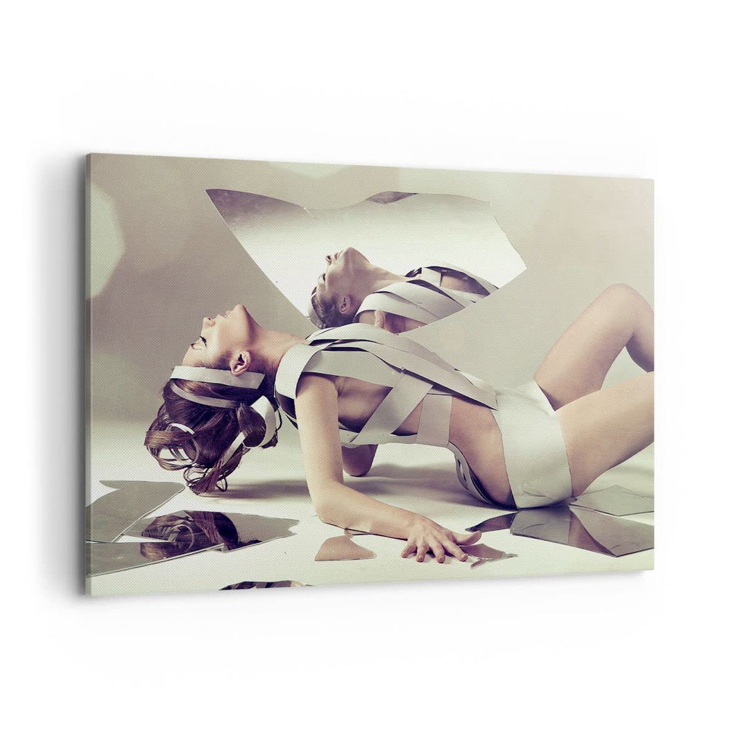 Bilder auf Leinwand 100x70cm Leinwandbild Weiblich modell posieren beine Gross Wanddeko Bild Schlafz