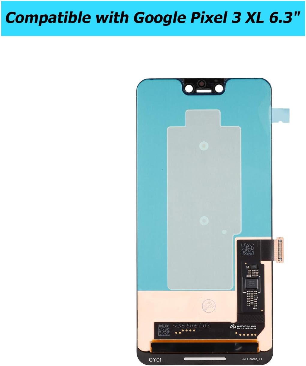 E-YIIVIIL Ersatz LCD Display Kompatibel Für Google Pixel 3 XL 6.3" Schwarz Ersatzteil Reparatur LCD