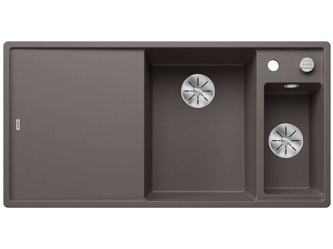 BLANCO AXIA III 6 S | SILGRANIT vulkangrau | Einbauart: Einbau von Oben | Hauptbecken rechts | mit G