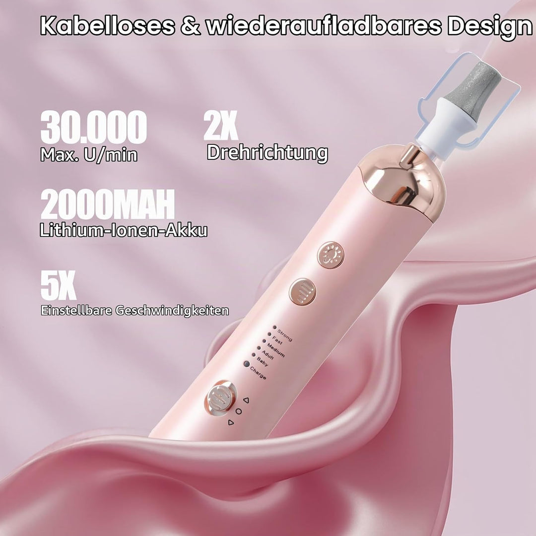 Elektrische Nagelbohrmaschine Nagelbohrer Elektrische Feile Nagelfeile Kit für Anfänger Acryl Gel Nä
