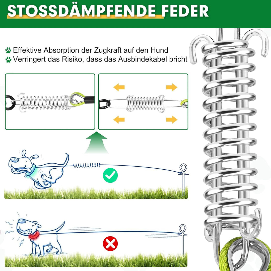 Hofleine Für Hunde, 3m Hofleine Tie Out Leinen, Tie Out Cables Für Hunde mit Schraubverschluss, Hofl