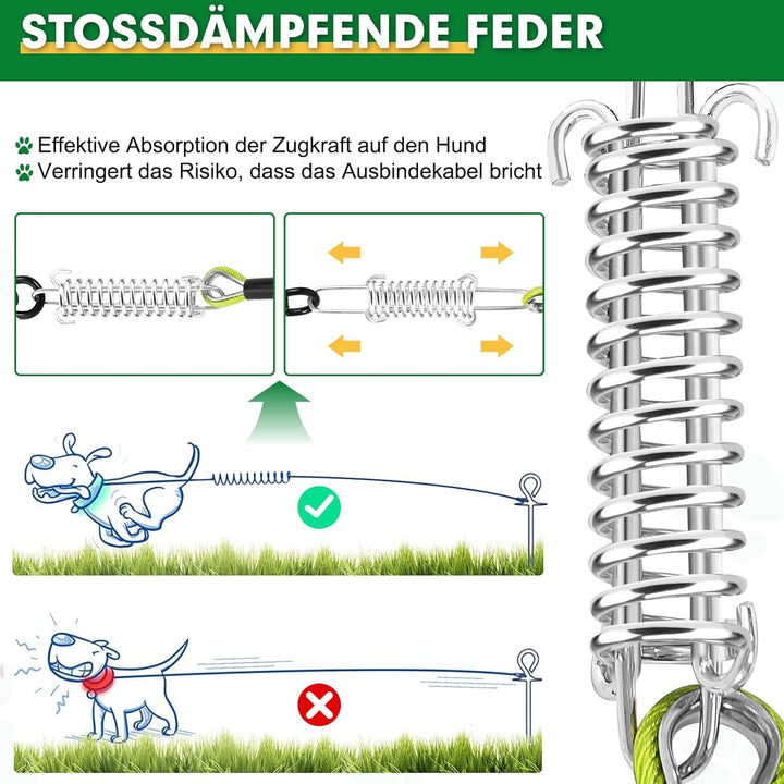 Hofleine Für Hunde, 3m Hofleine Tie Out Leinen, Tie Out Cables Für Hunde mit Schraubverschluss, Hofl