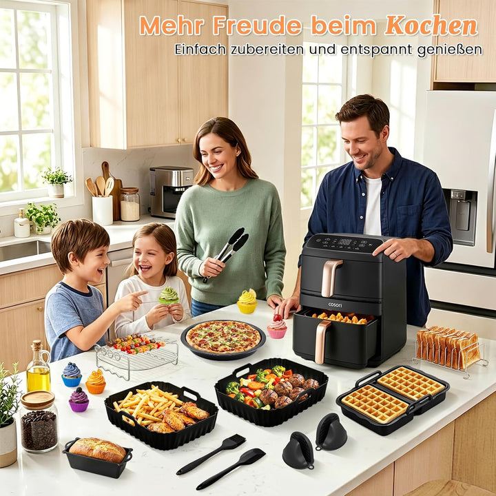 Heissluftfritteuse Zubehör für COSORI Airfryer Turbo Tower Compact 8.6L, Silikonform Heissluftfritte