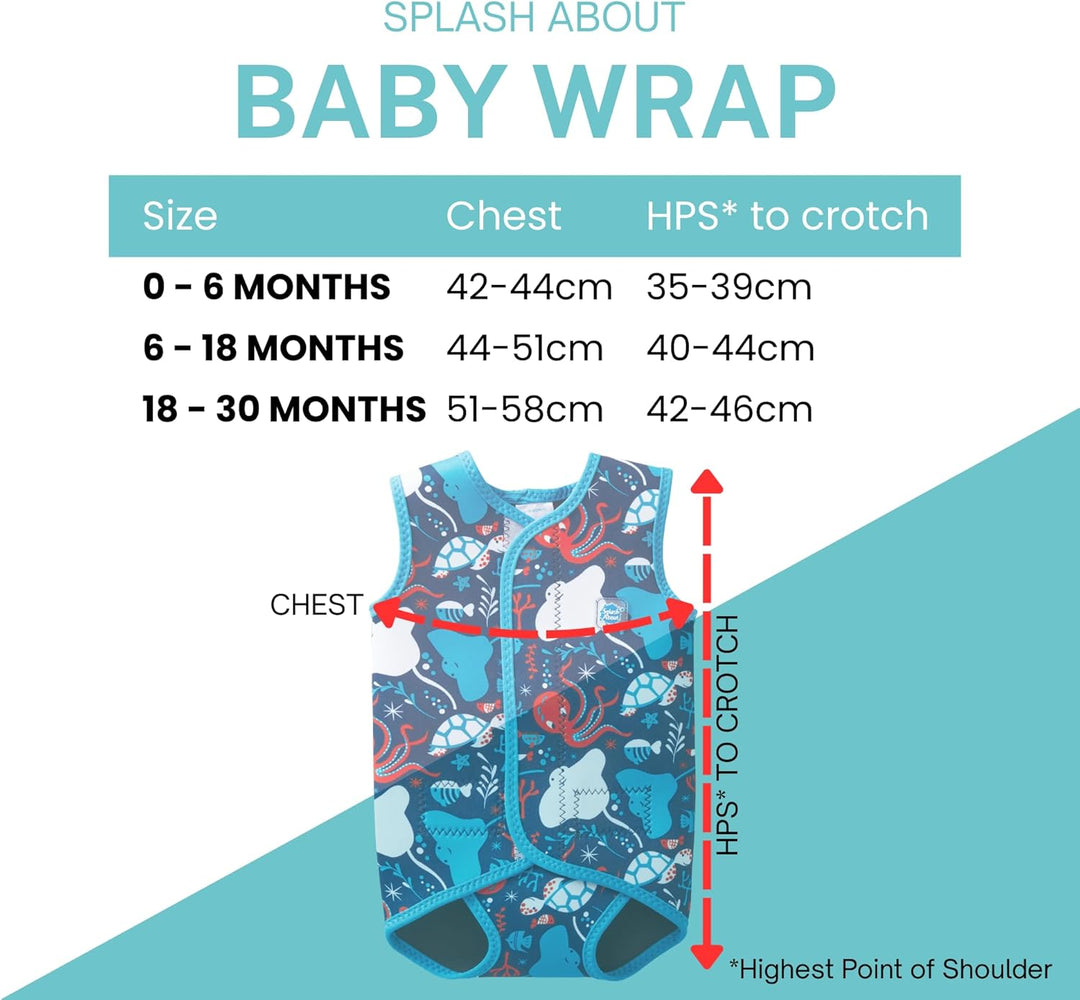 Splash About Baby Wrap Neoprenanzug 6-18 monate Under The Sea, 6-18 monate Under The Sea