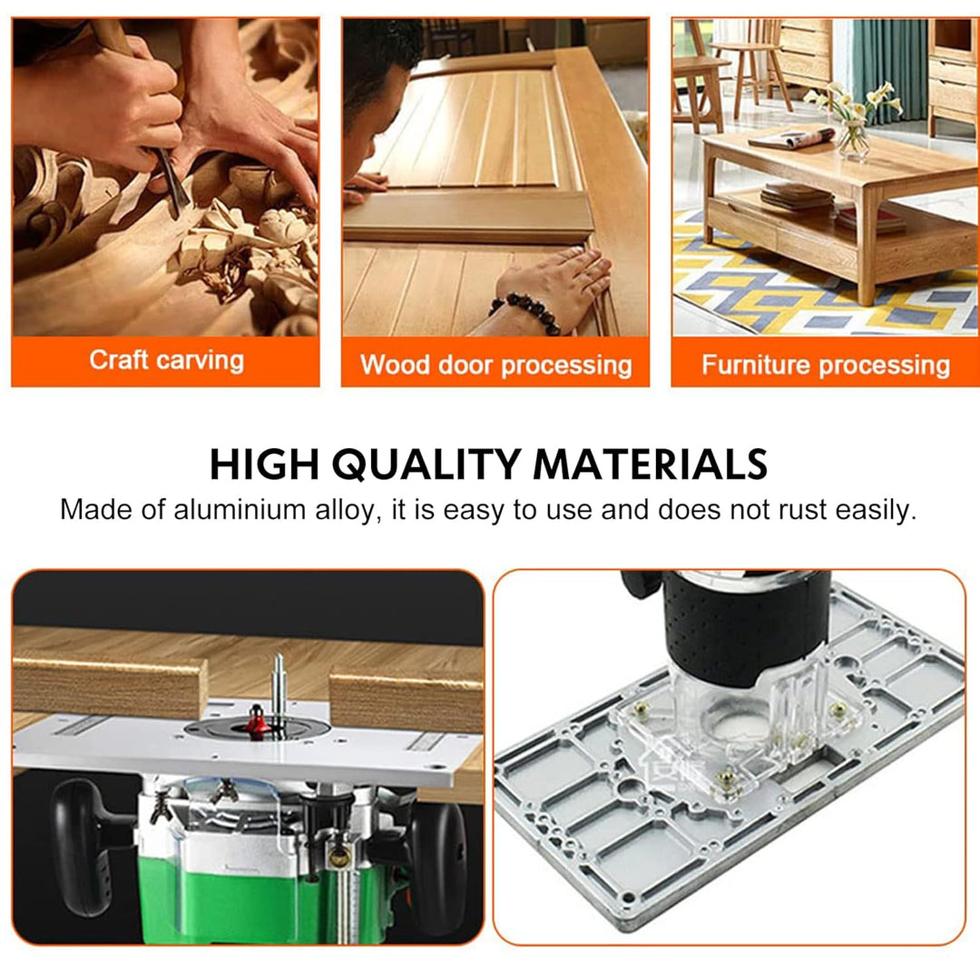 Router Tischeinsatz aus Aluminium, Router Platte Aluminium Router Tabelle Insert Plate DIY Fräser Ti