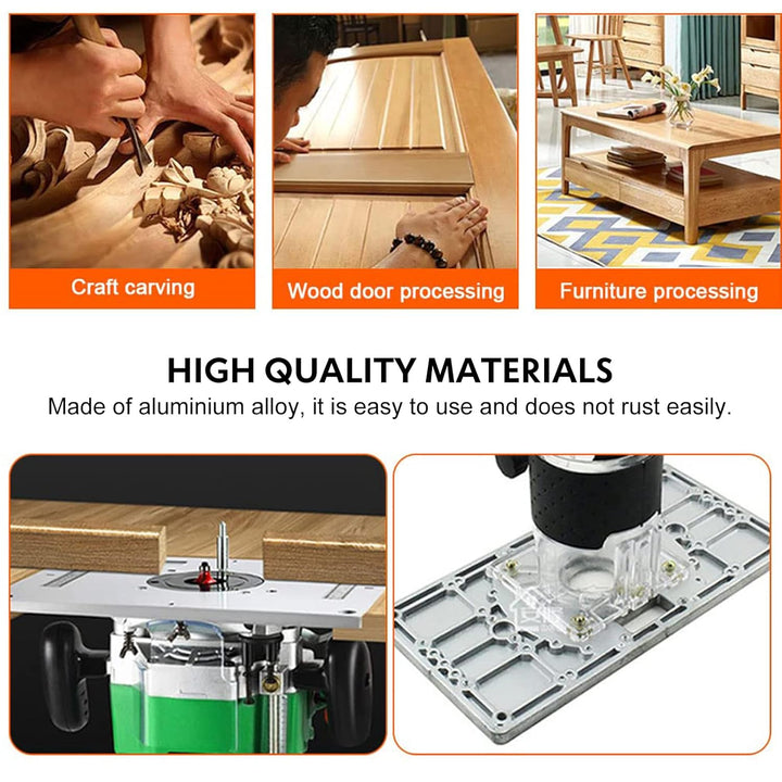 Router Tischeinsatz aus Aluminium, Router Platte Aluminium Router Tabelle Insert Plate DIY Fräser Ti