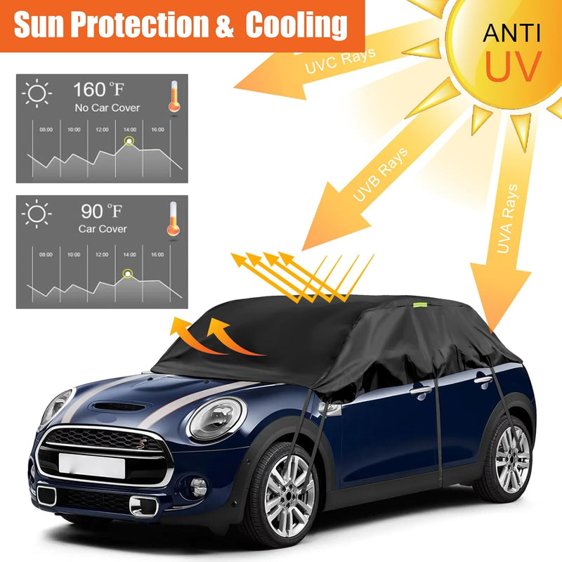 Autoabdeckung Ersatz für Mini Cooper 5 Door 2013-2024, 300D Oxford Gewebe Hälfte Autoabdeckung, Halb