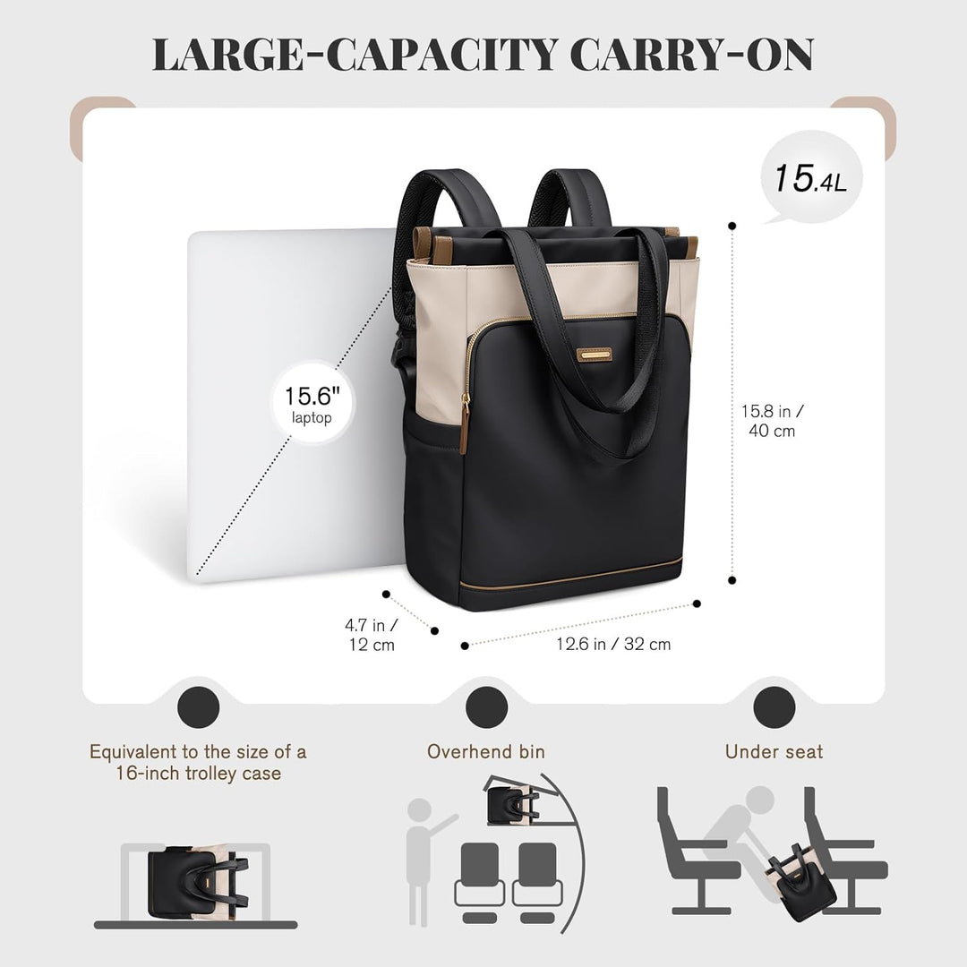 GOLF SUPAGS Convertible Laptop-Rucksack für Frauen Casual Daypack Notebook Tote Bag für Arbeit Hochs