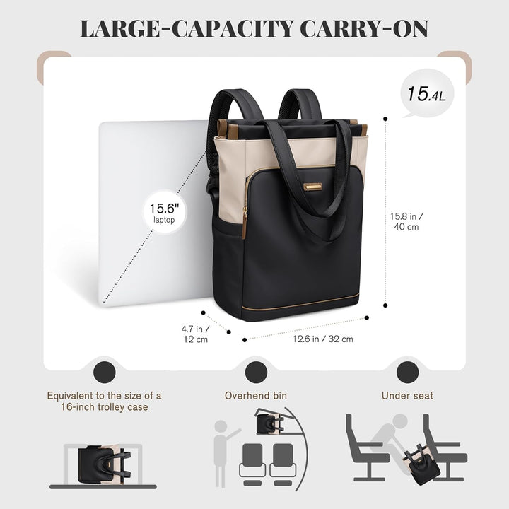 GOLF SUPAGS Convertible Laptop-Rucksack für Frauen Casual Daypack Notebook Tote Bag für Arbeit Hochs