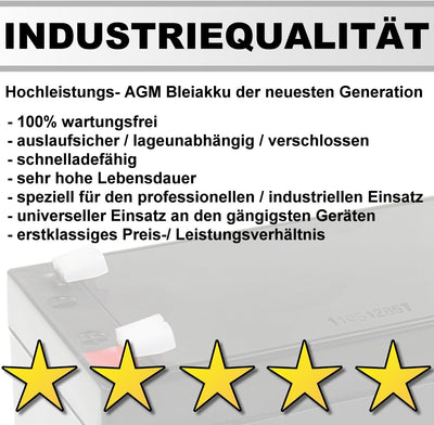 kraftmax 1x AGM 12V / 26Ah Blei-Akku - MP26-12 [ M5 - Bolzen inkl. Schraube und Mutter ] VDs geprüft
