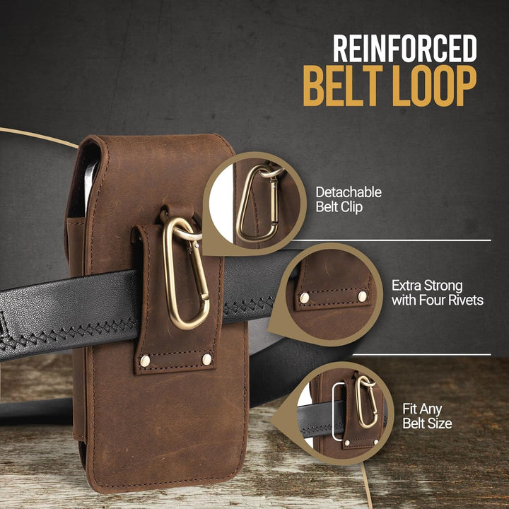 Hengwin Leder Handy Holster Fall Taille Gürtel Tasche für iPhone 17 Pro Max/16Plus iPhone 16 15 14 1