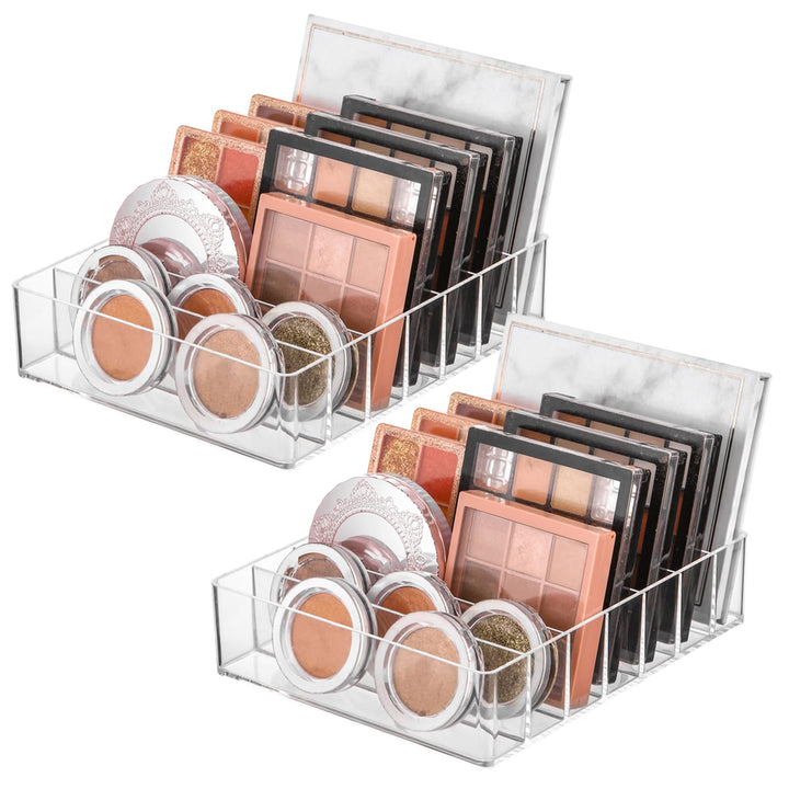 2 Stück Makeup Organizers für Schminktisch mit 7 Fächer, Acryl Lidschatten Palettenhalter Organizer,