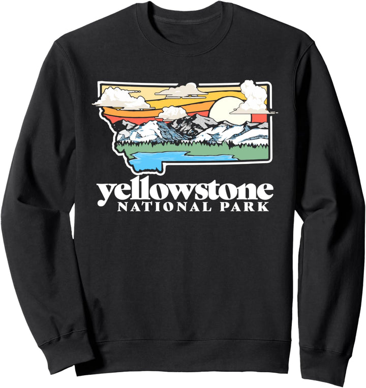 Vintage Yellowstone Montana Outdoor Mountains & Nature Sweatshirt