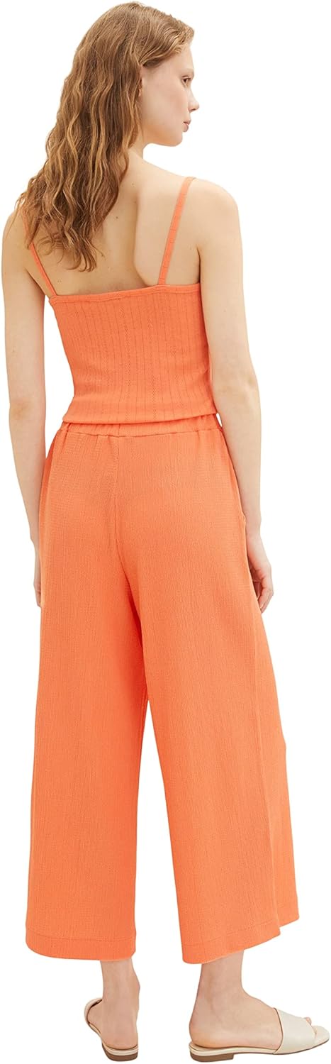 TOM TAILOR Denim Damen Basic Culotte Hose M 31699 - Luminous Coral, M 31699 - Luminous Coral
