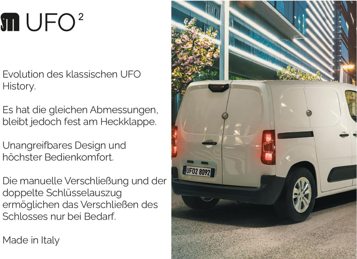 UFO MERONI SERRATURE - Ufo2 Sicherheitsschloss Transporter, Einbruchschutz Wohnmobil für Lieferwagen
