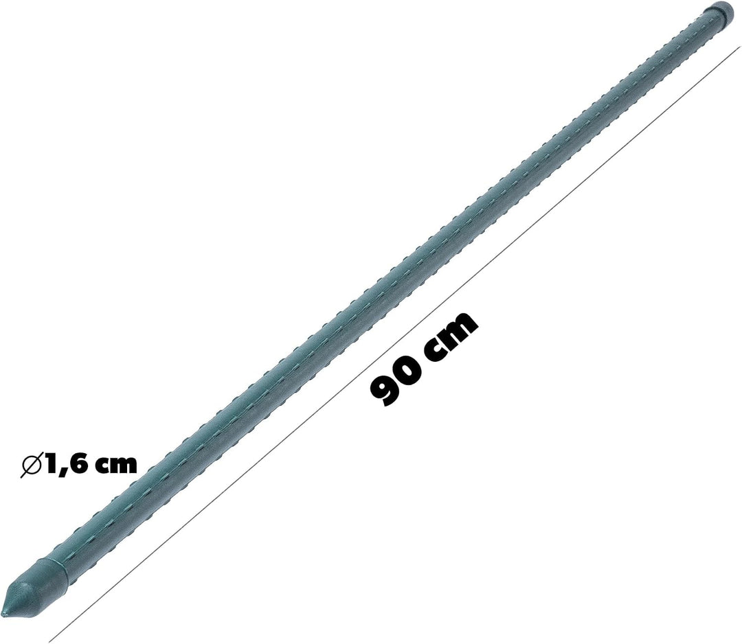 KADAX Pflanzstäbe 90 cm x 16 mm, 15er Set – Beschichteter Stahl Rankstab, Pflanzenstütze &amp; Tomatenst