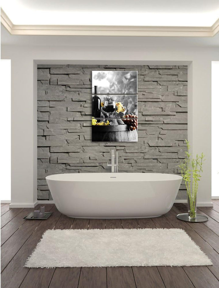 Pixxprint gemischte Auslese an Weintrauben als Leinwandbild/Grösse: 3 Teilig (120x80) cm/Wandbild/Ku