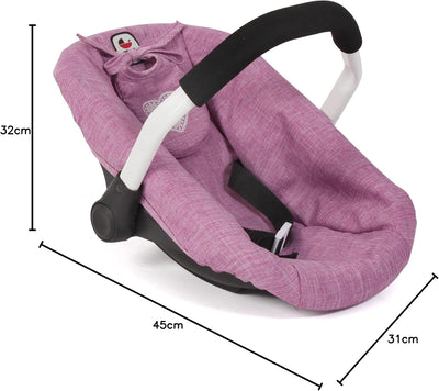 Bayer Chic 2000 - Puppen-Autositz für Baby-Puppen, Puppentrage, Puppenzubehör, Jeans pink