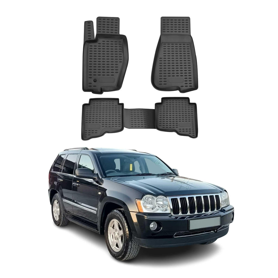 OMAC Gummimatten Fussmatten kompatibel mit Jeep Cherokee 2014-2024 TPE Automatten Schwarz 4X Cheroke