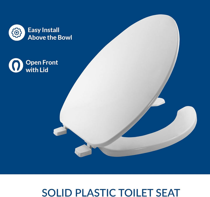 BEMIS 175 000 gewerblicher Toilettensitz mit Deckel, offen, Kunststoff, weiss