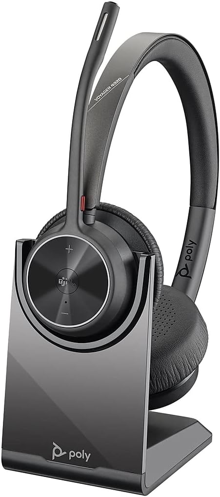 Plantronics Poly – schnurloses Voyager 4320 UC-Headset mit Ladestation (Plantronics) – Kopfhörer mit