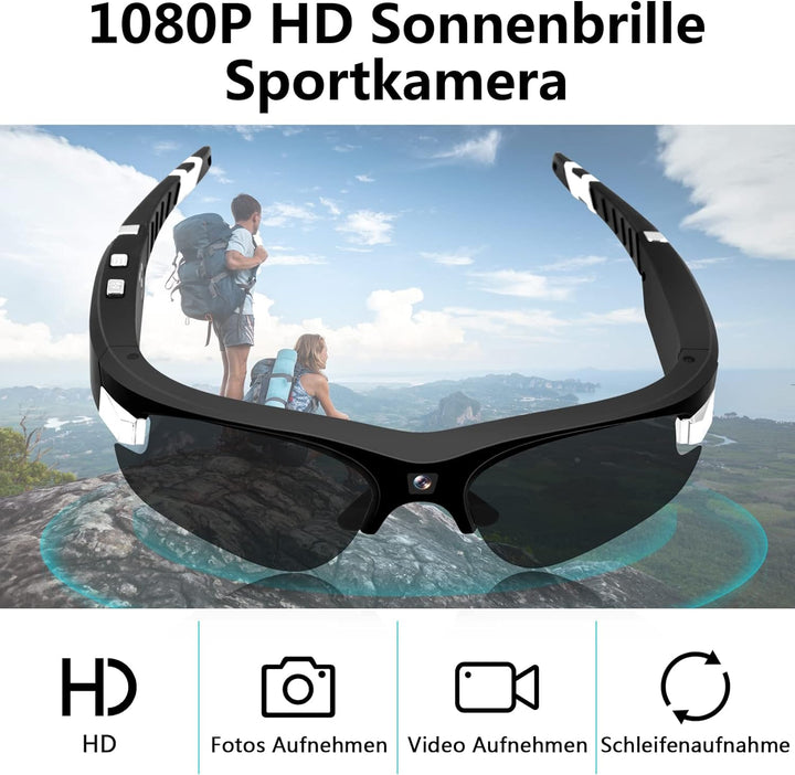 LXMIMI Aufgerüstete Sonnenbrillen Kamera, HD 1080P Sportbrillen Kamera, Sport DV Kamera Unterstützun
