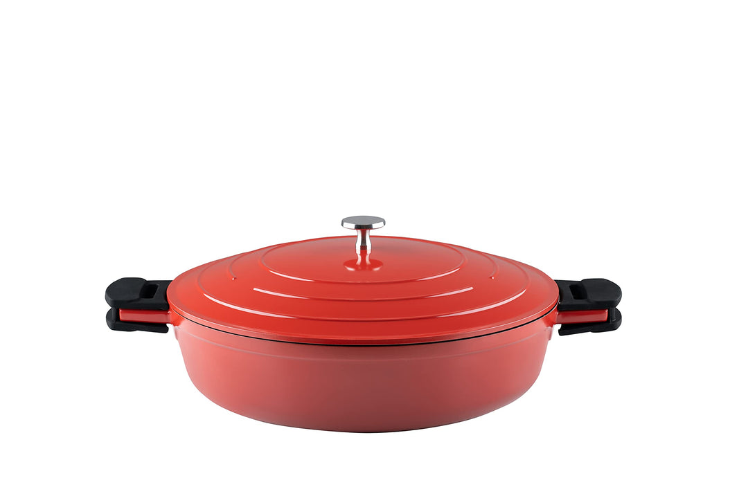 Kelomat, 3545-385, Keramik Schmorpfanne RED INDUKTION, 28 cm Durchmesser, 60.5 x 34.5 x 21 cm, Alumi