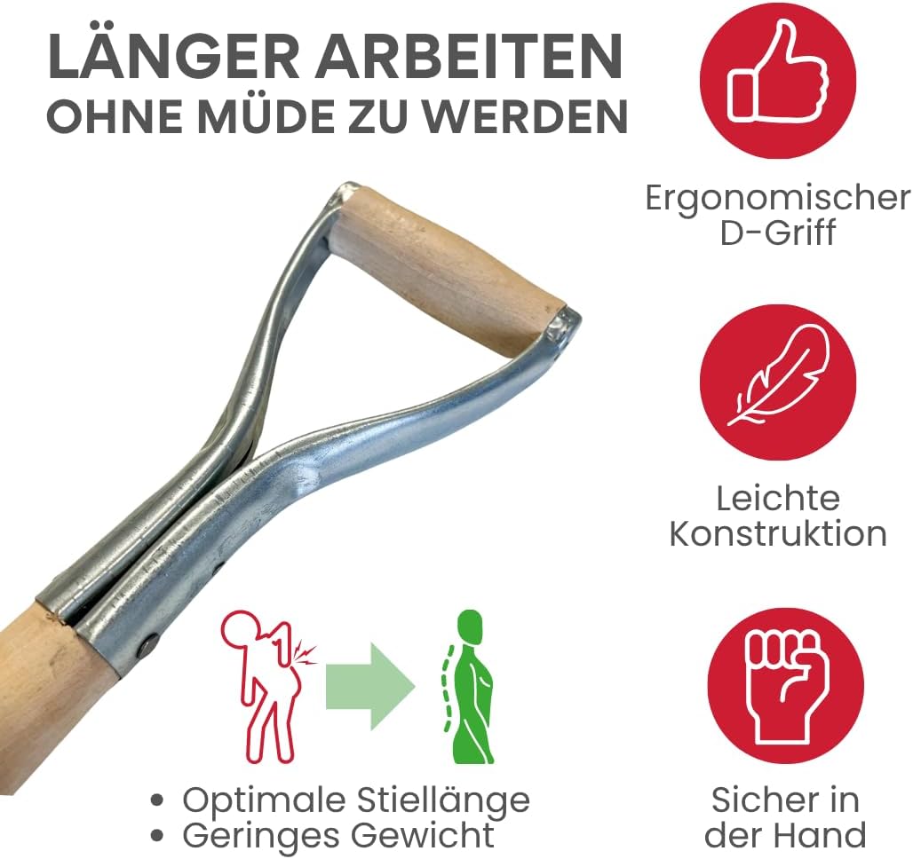 pokm toolsmarket - Holzstiele mit Metal, Schaufelstiel, Holzstiel, D Griff Für Spaten, Spatenstiel a