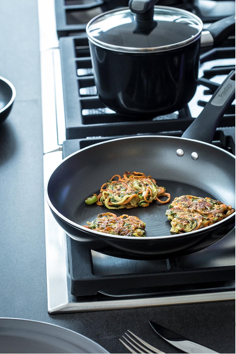 Prestige Duraforge Aluminium 5 piece cookware set-Black Kochgeschirr, Schwarz 5-Piece, 5-Piece