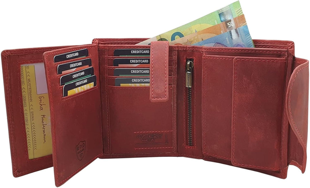 myledershop Vollrindleder Damen Hochformat Geldbörse/Geldbeutel/Portemonnaie mit Aussenriegel und RF