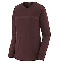 Patagonia Women's Long-Sleeved Cap Cool Merino Shirt Fitz Roy Fader: Dark Ruby 38-40 Fitz Roy Fader: