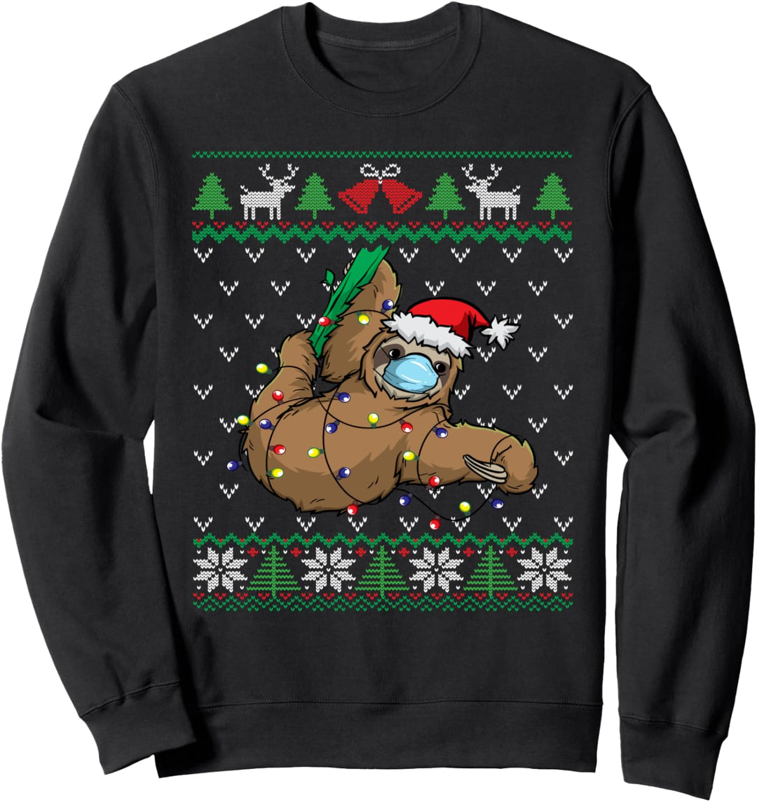 Faultier-Gesichtsmaske | Faultier-Weihnachtsmann | Sweatshirt