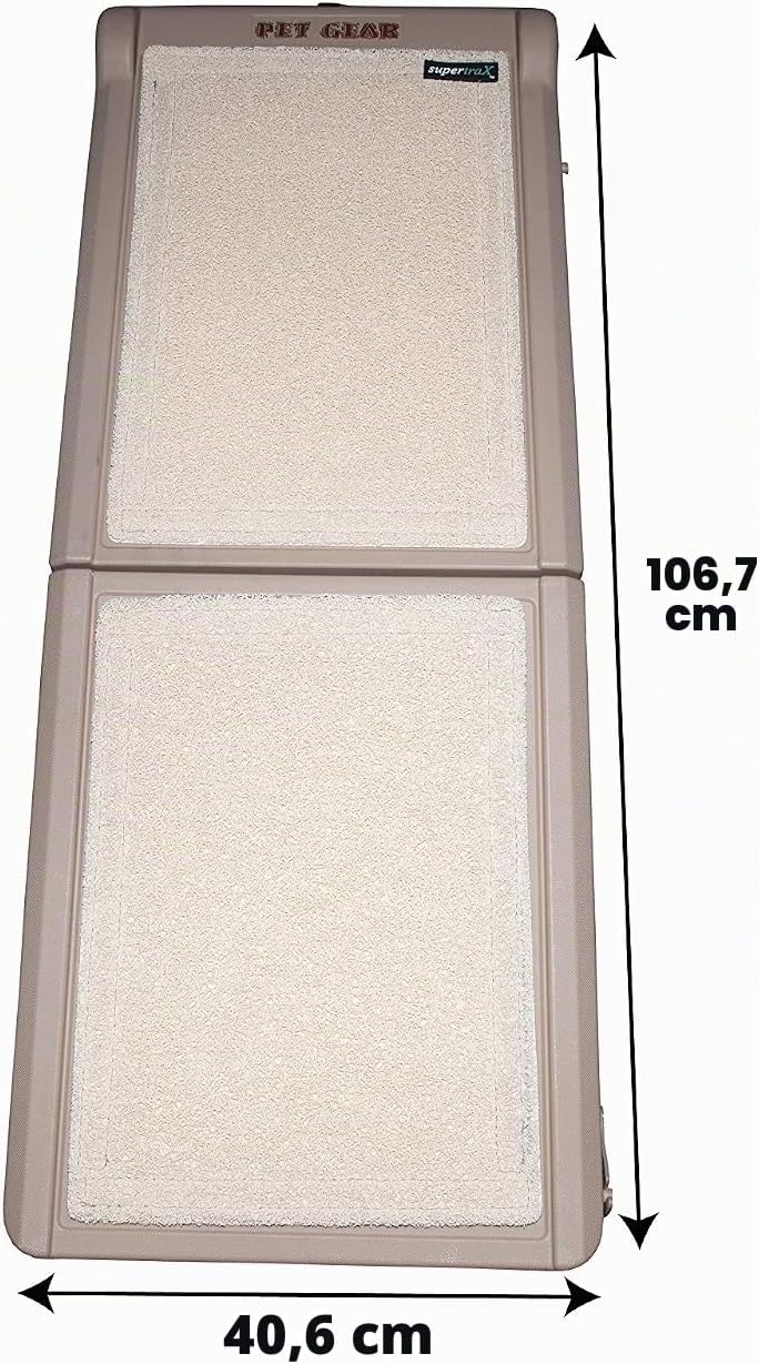 Pet Gear Doppelfaltbare halbe Rampe für den Innenbereich, Tan Bi-Fold Half Ramp 42" L, Tan, Bi-Fold