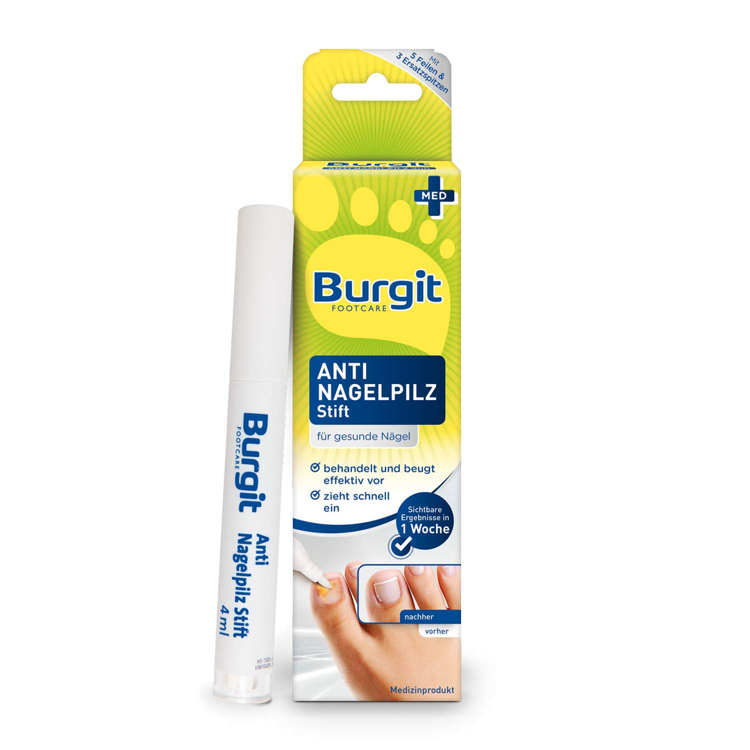 Anti Nagelpilz Stift (4ml) · Burgit · Schnelle Pilzbehandlung · Bei Nagelinfektionen · Verfärbte Ver