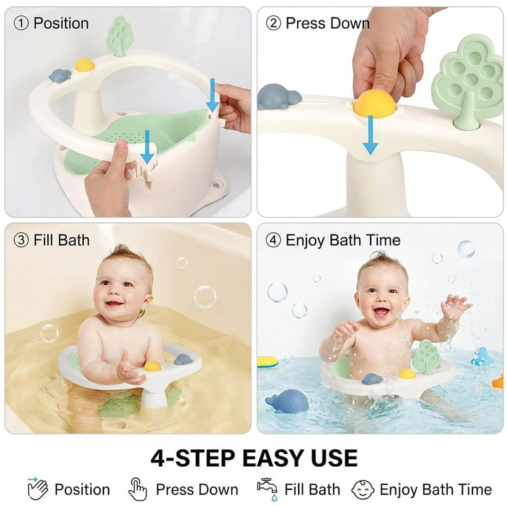 Bebamour Baby Badesitz 6 Monate+ Kind Badewanne Rutschfester 4 Green, 4 Green
