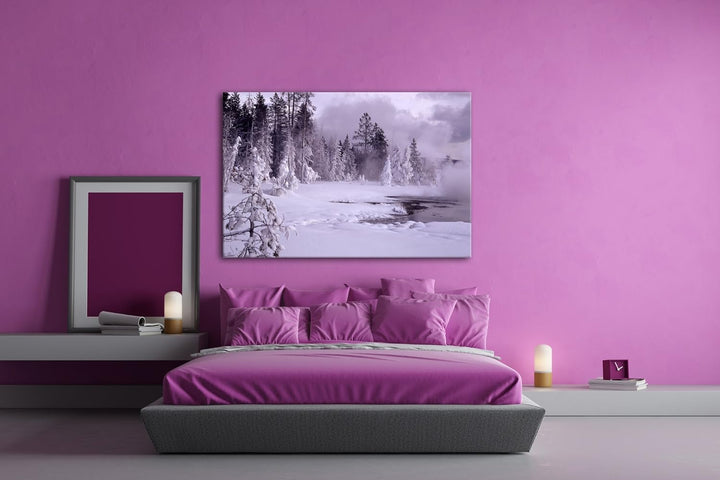 deyoli erstaunliche Schneelandschaft Format: 80x60 als Leinwandbild, Motiv fertig gerahmt auf Echtho