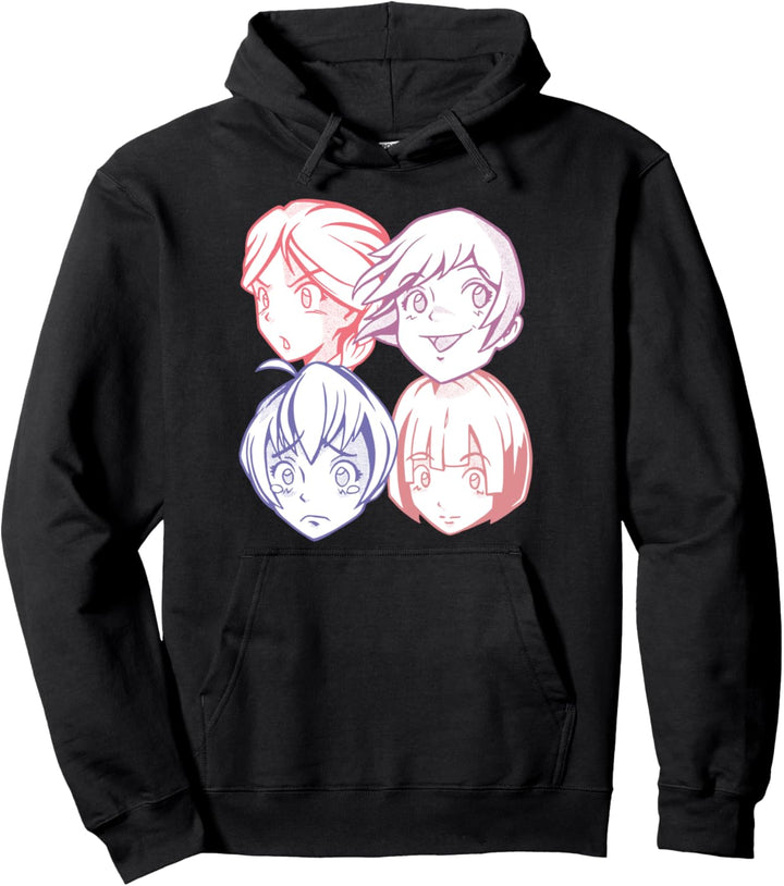 Anime Mädchen Gesichter Ausdrücke Manga Pullover Hoodie
