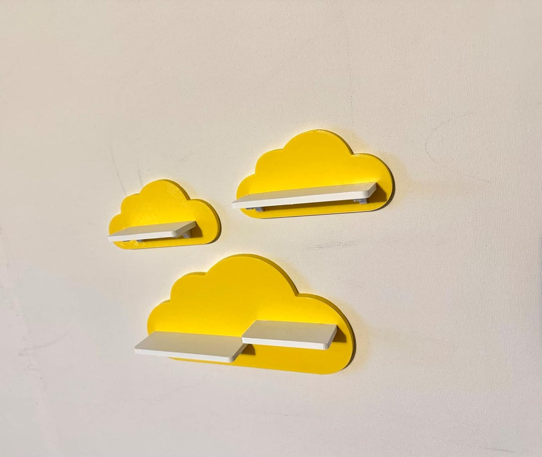 3er Wolken-Set passend/Kompatibel für die Toniebox Toniefiguren (Gelb), Gelb