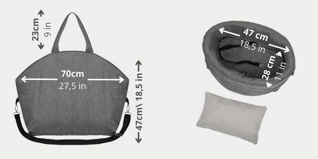 Petsen Hundetasche, Transportbox, 3in1 Hunde &amp; Katzen Tragetasche, Hundetransportbox mit Pet-Kissen,