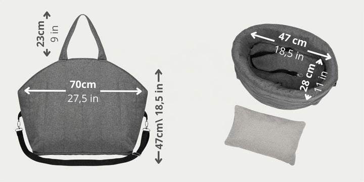 Petsen Hundetasche, Transportbox, 3in1 Hunde &amp; Katzen Tragetasche, Hundetransportbox mit Pet-Kissen,