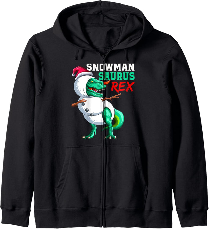 Schneemann Saurus T Rex lustige Weihnachten Dinosaurier Kapuzenjacke