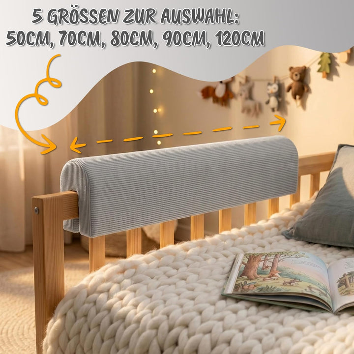 Bezug für Bettkantenschutz für Kinderbetten 120 cm - Schutz für Bettrahmen Baby Bett rausfallschutz