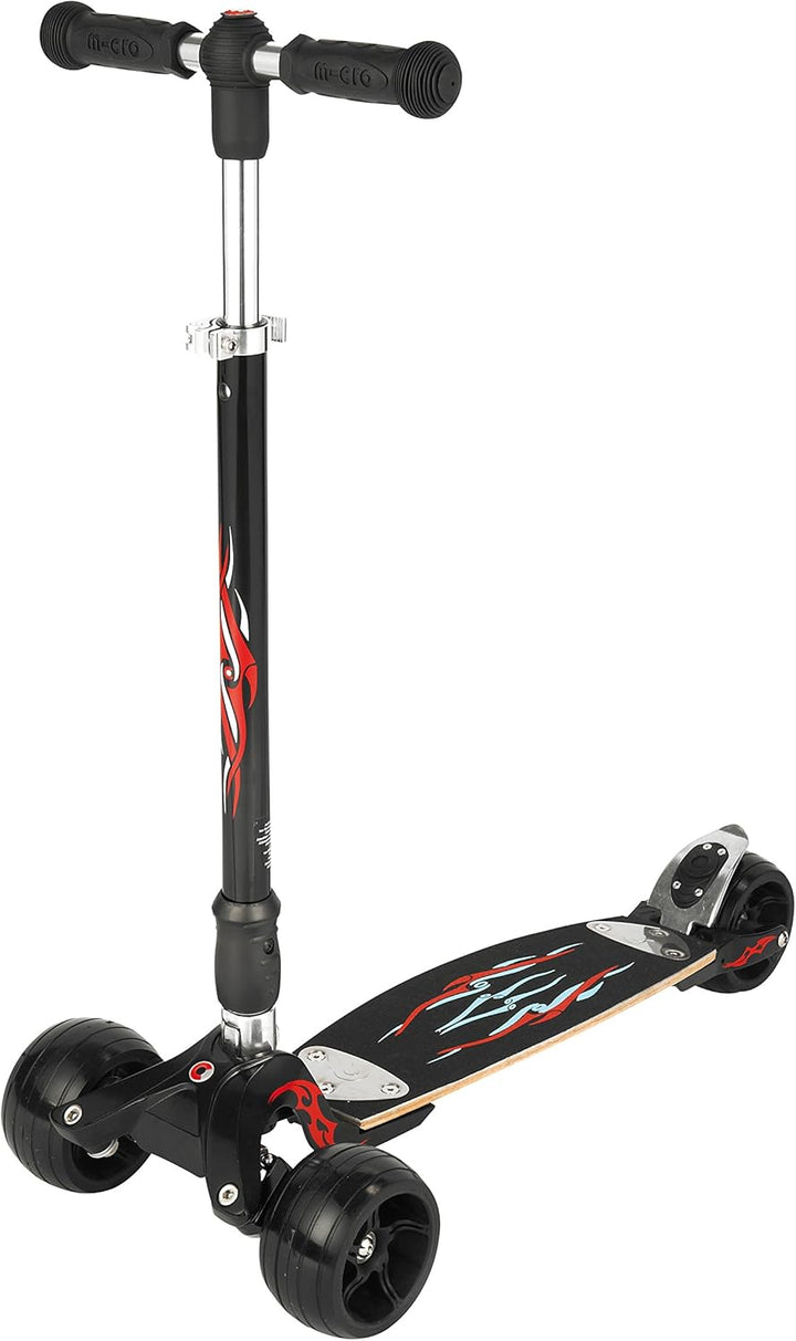MicroClean KB0022 Micro Monster Kickboard mit austauschbarem T-Griff , Schwarz Schwarz Monster, Schw
