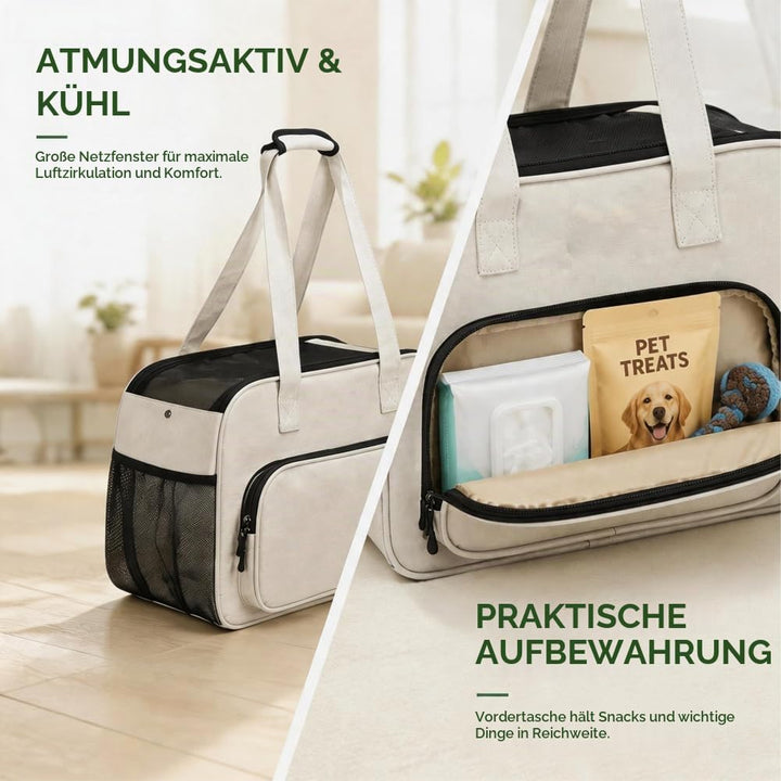 CEWROM Hundetasche für Kleine Hunde und Katzen mit grossen Taschen, Leichte &amp; Atmungsaktive Haustier