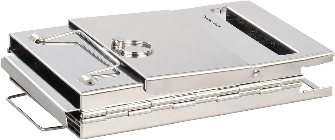 PEARL Campingkocher: 4er-Set Camping-Holzöfen aus Edelstahl, faltbar, inkl. Transporttasche (Camping