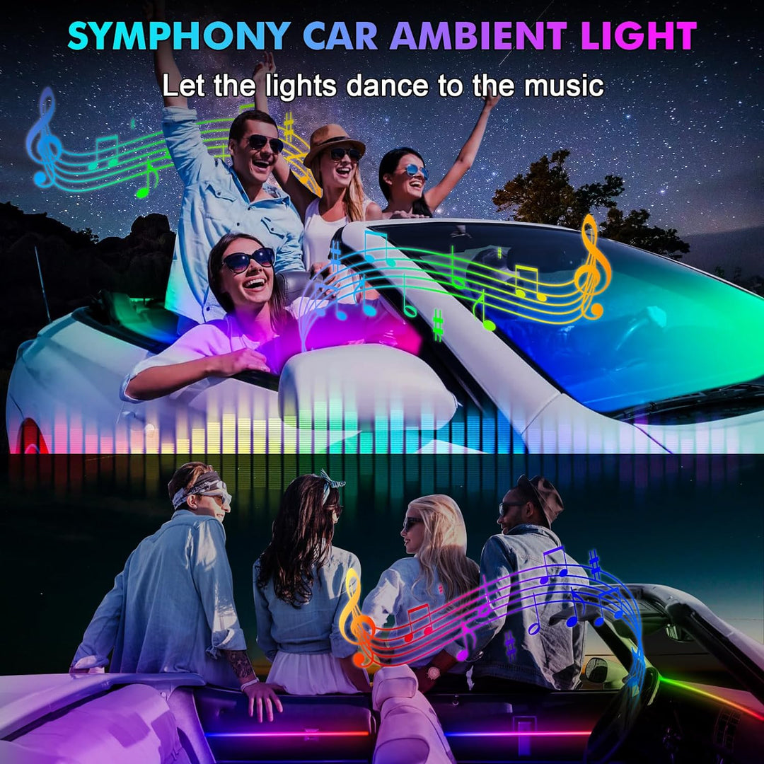 Innenraumbeleuchtung, Innenbeleuchtung Auto Lichtbänder 18 in 1 128 Bunte Acryl Faseroptikstreifen,