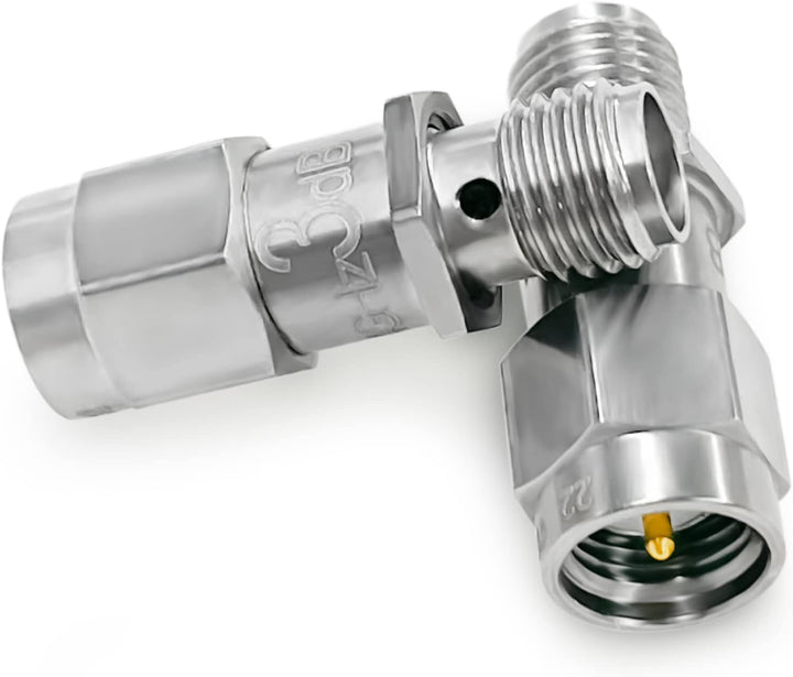 2PCS RF Koaxial-Dämpfungsgerät, 12.4GHz 3dB 2W 50Ohm SMA Stecker auf SMA Buchse Fester Dämpfungsregl