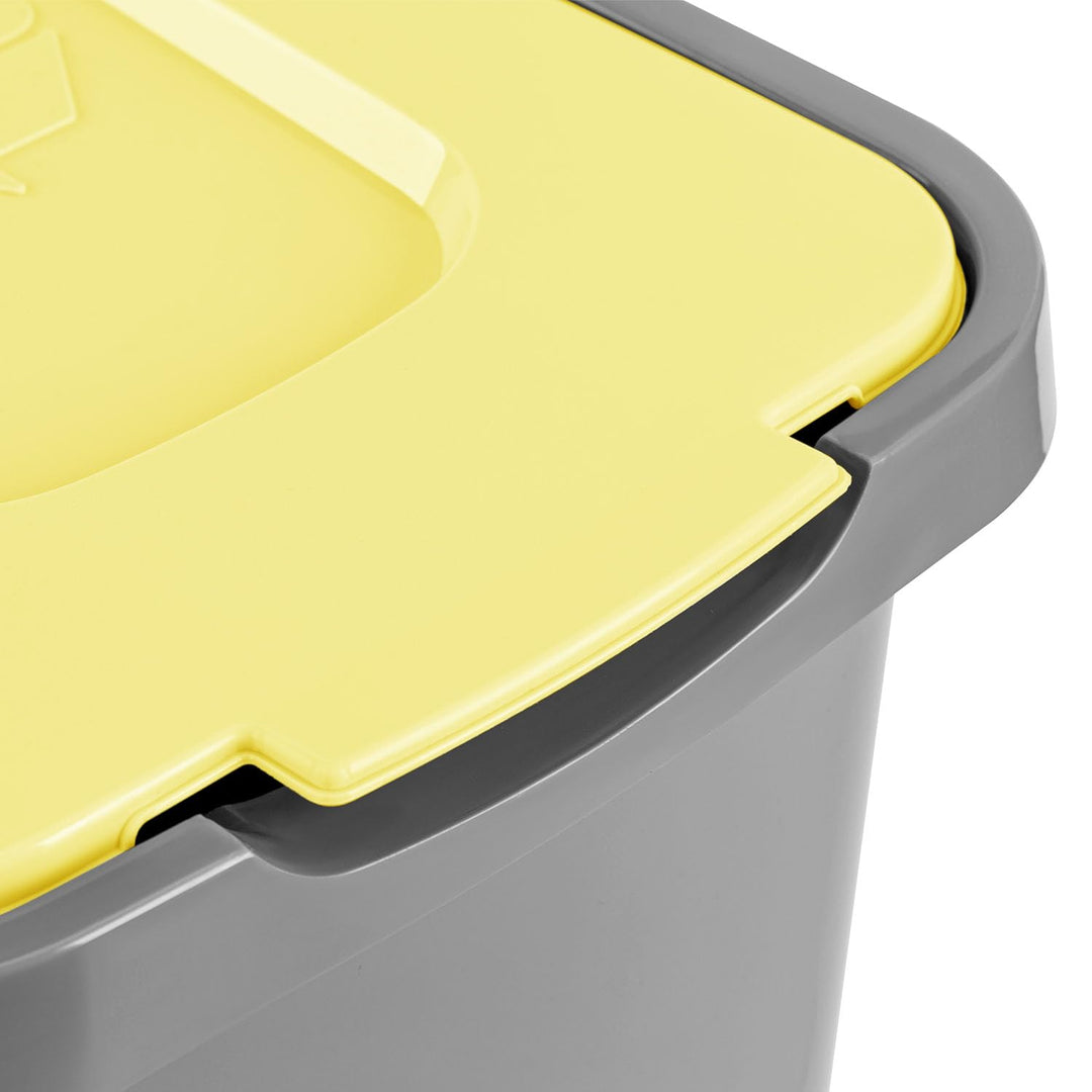 PAFEN Grosser Mülleimer 30l mit Deckel – 4er Set Abfallbehälter 550 x 275 x 370mm - Abfalleimer für