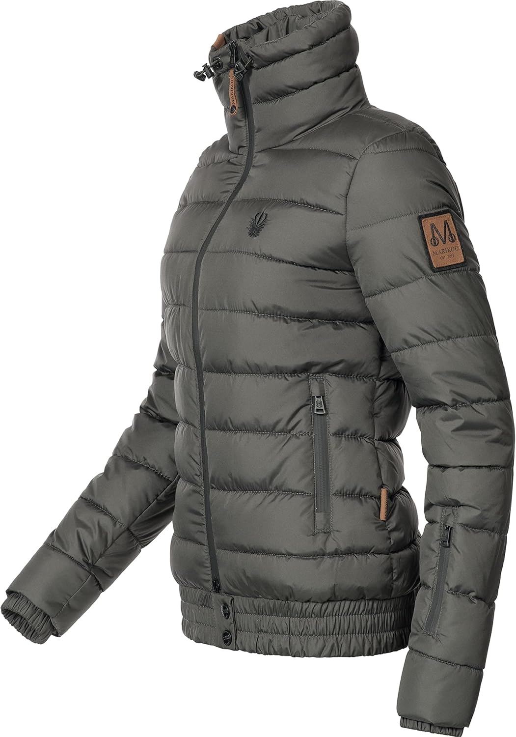 MARIKOO Damen Winter Steppjacke Poison XS-XL XS Anthrazit, XS Anthrazit