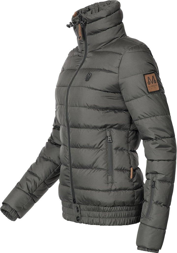 MARIKOO Damen Winter Steppjacke Poison XS-XL XS Anthrazit, XS Anthrazit